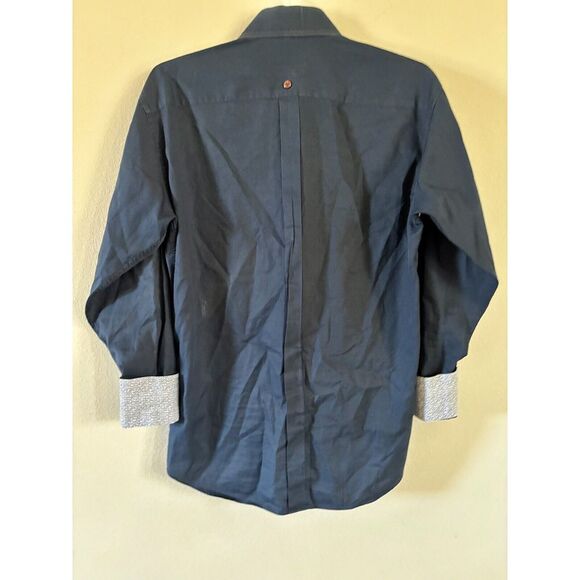 Men's Stone Rose Long Sleeve Shirt - Blue‎ With Flip Cuffs - Size 4 / L - Picture 3 of 3